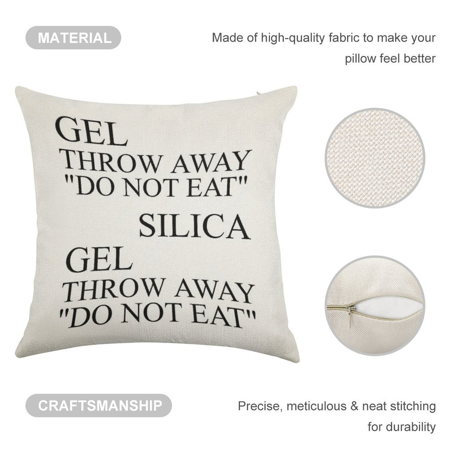 Silica Gel Linen Throw Pillow Cover