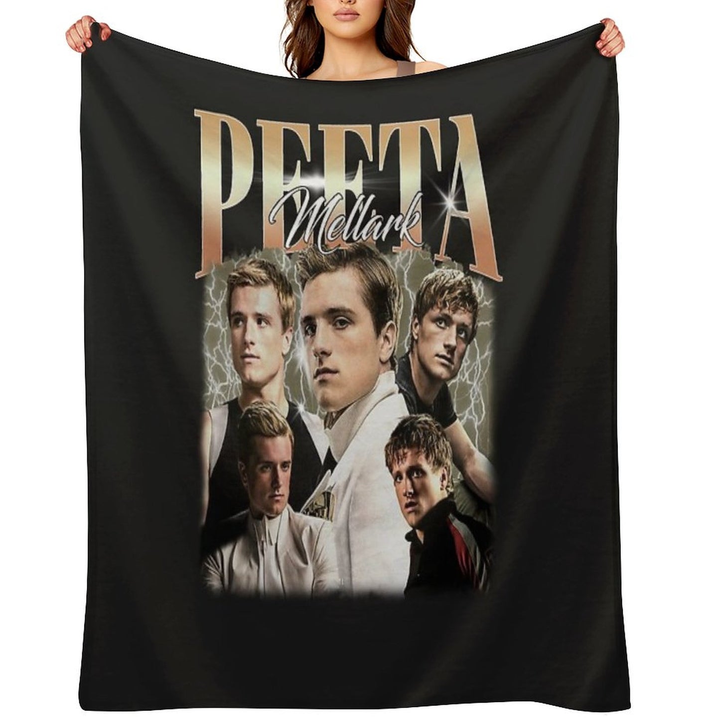 Peeta Mellark Vintage Unisex , Limited Peeta Mellark Vintage T-, Gift Unisex T-, Best Peeta Mellark Sweat Gift Idea Fan Throw Blanket