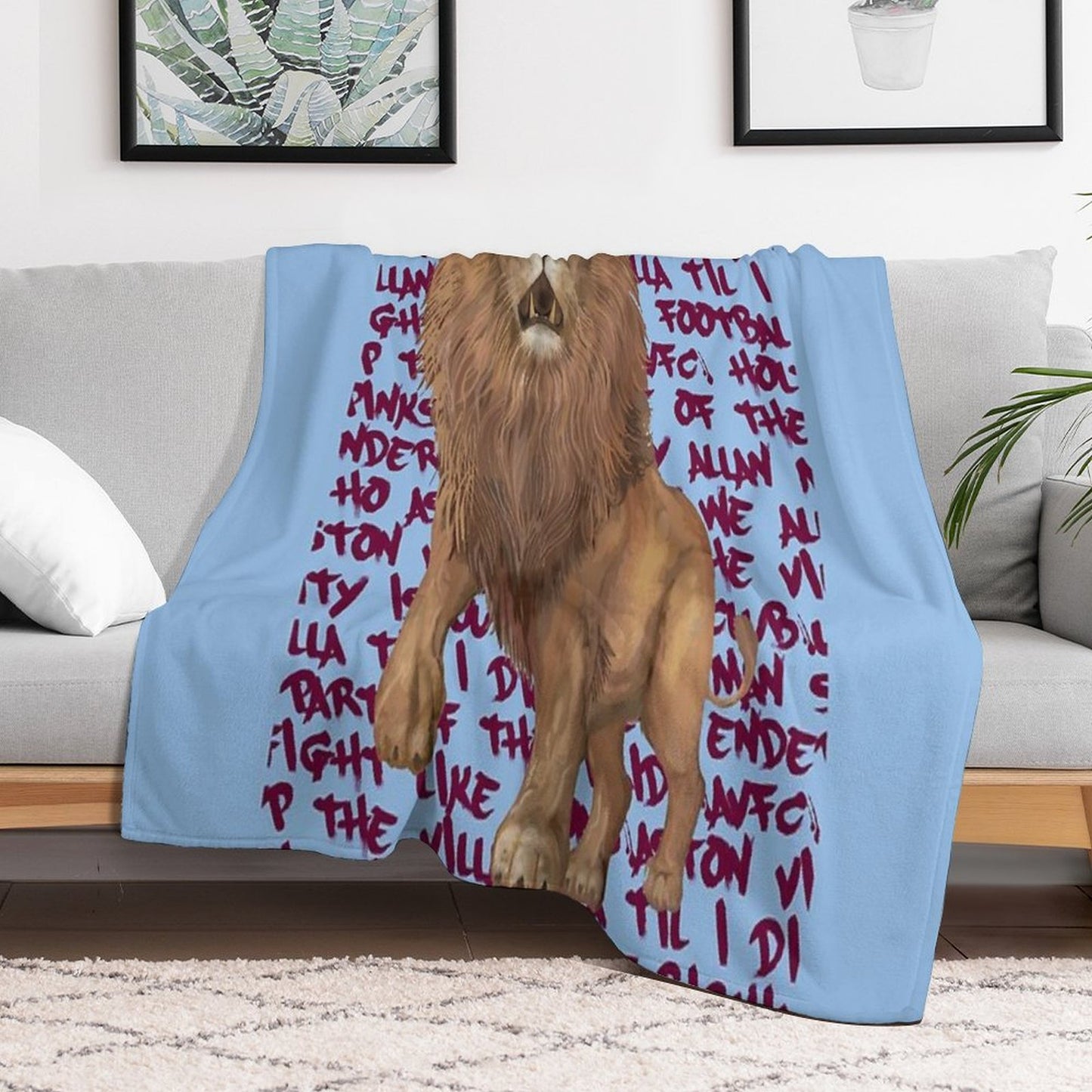 Rampant Lion AVFC Throw Blanket