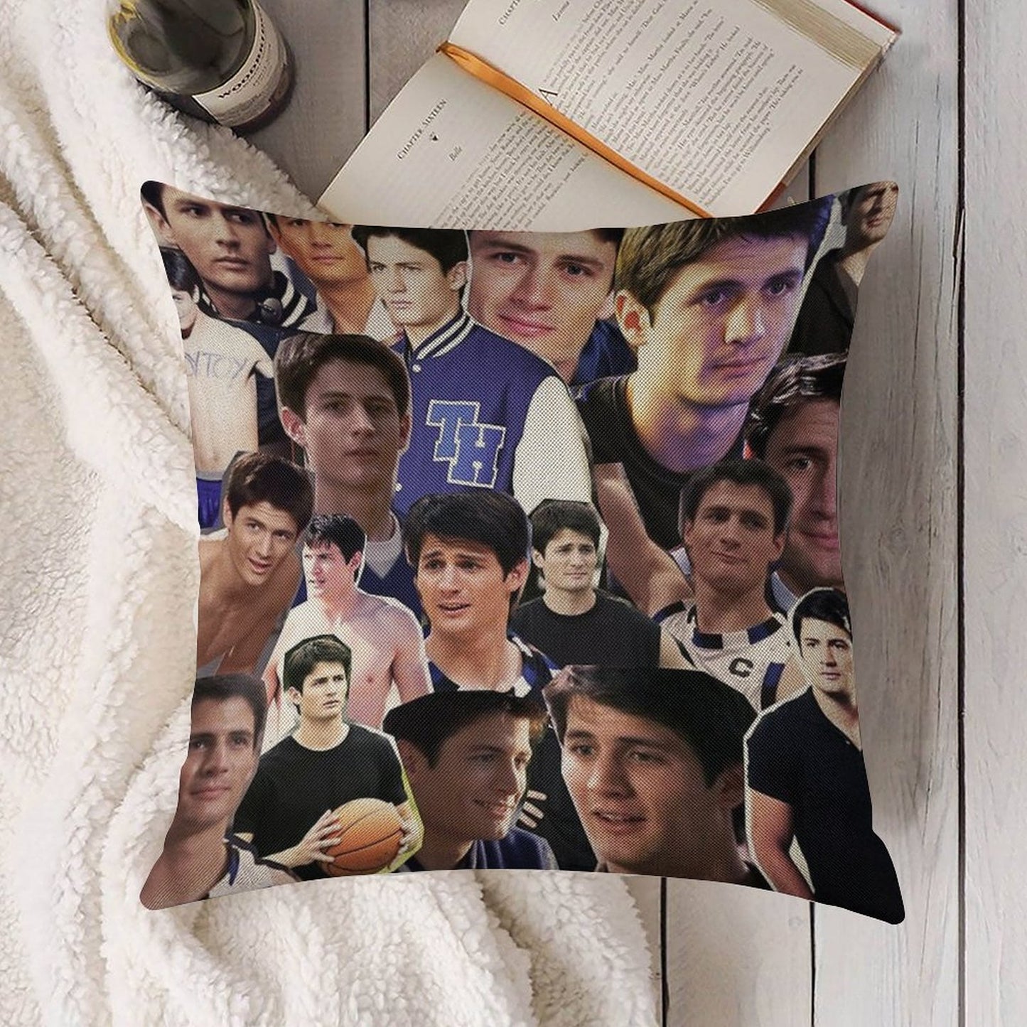 Nathan Scott Collage 2 Linen Throw Pillow Cover