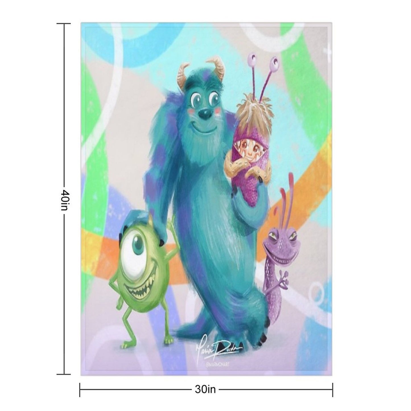 Monsters Inc Fanart Throw Blanket