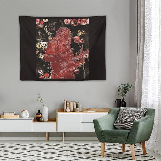 Girl in Red Tapestry