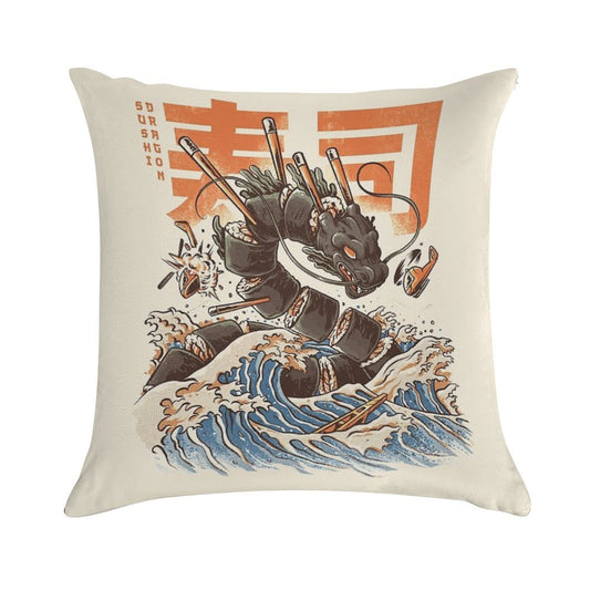 Great Sushi Dragon Soft Gift Ready Throw Pillow