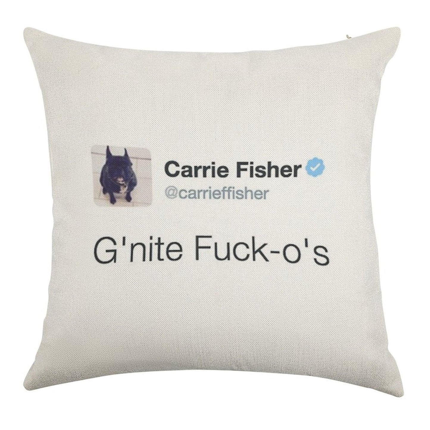Carrie Fisher Tweets Linen Throw Pillow Cover