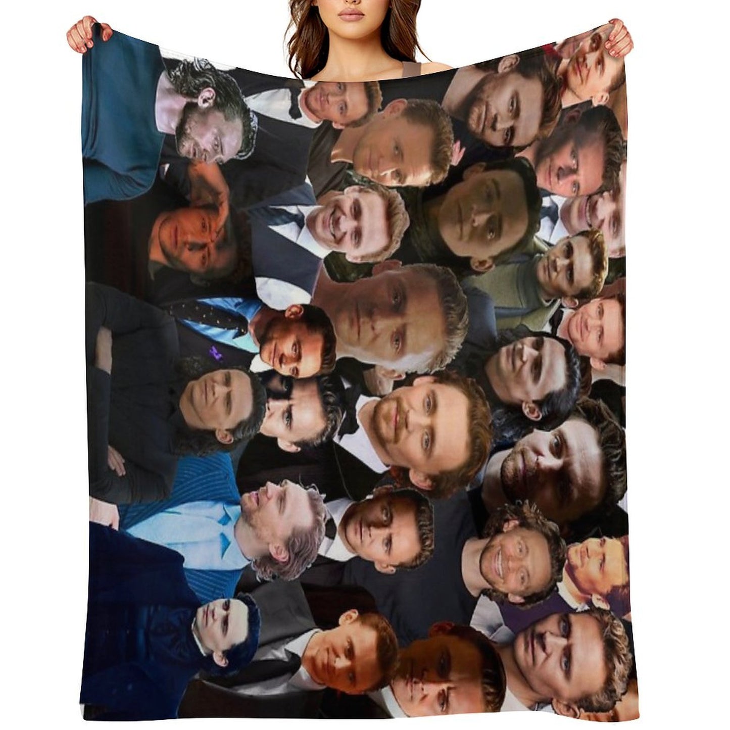 Tom Hiddleston Photo Collage Throw Blanket