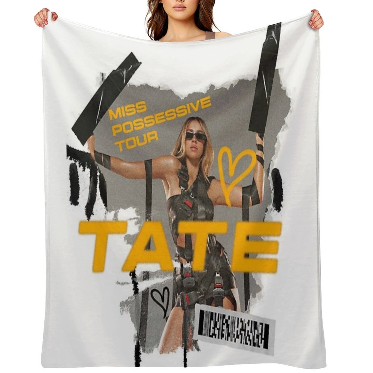 Tate McRae Miss Possessive Tour Top Throw Blanket