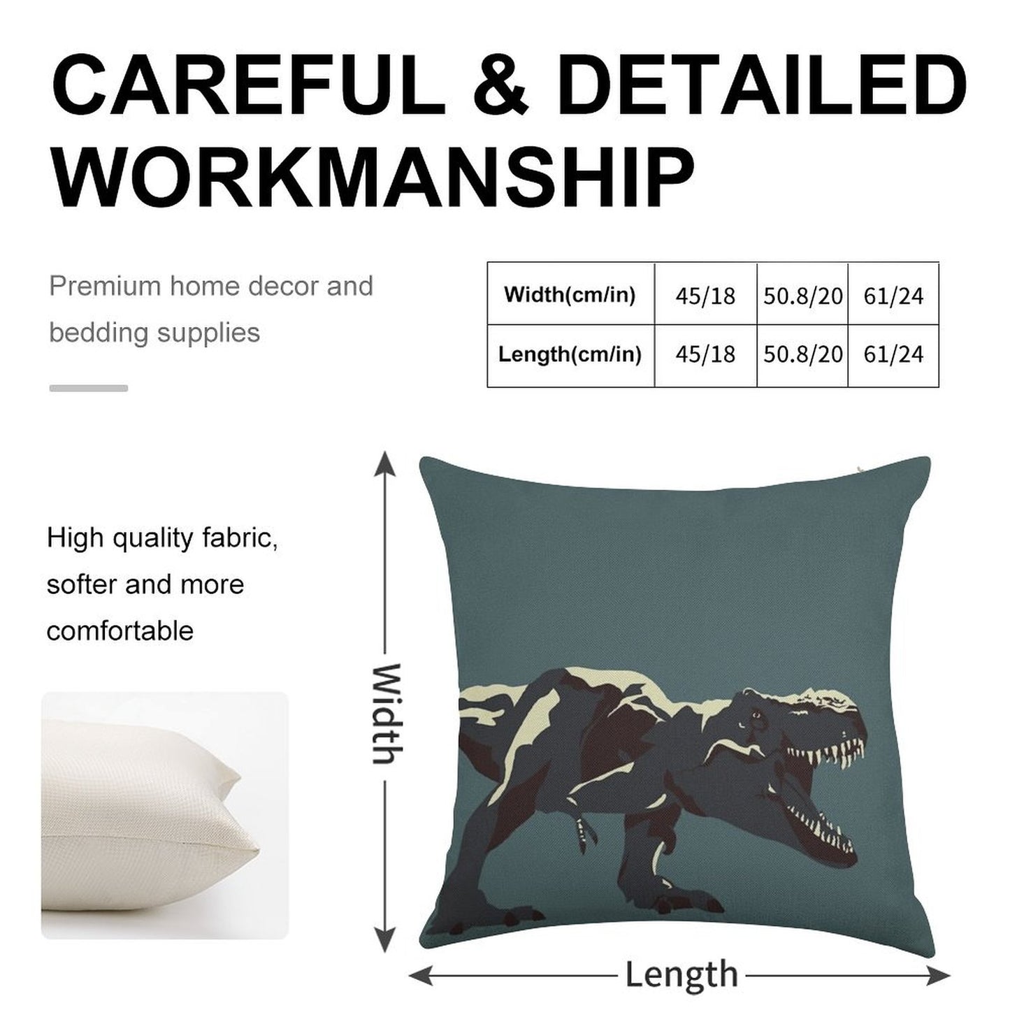 T Rex Roar Linen Throw Pillow Cover