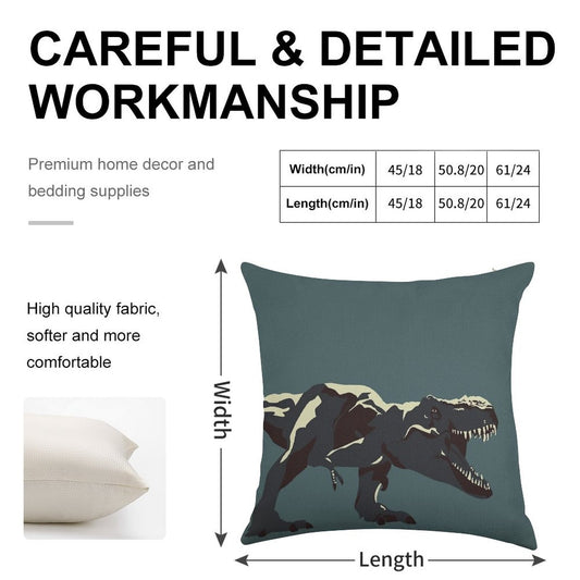 T Rex Roar Linen Throw Pillow Cover