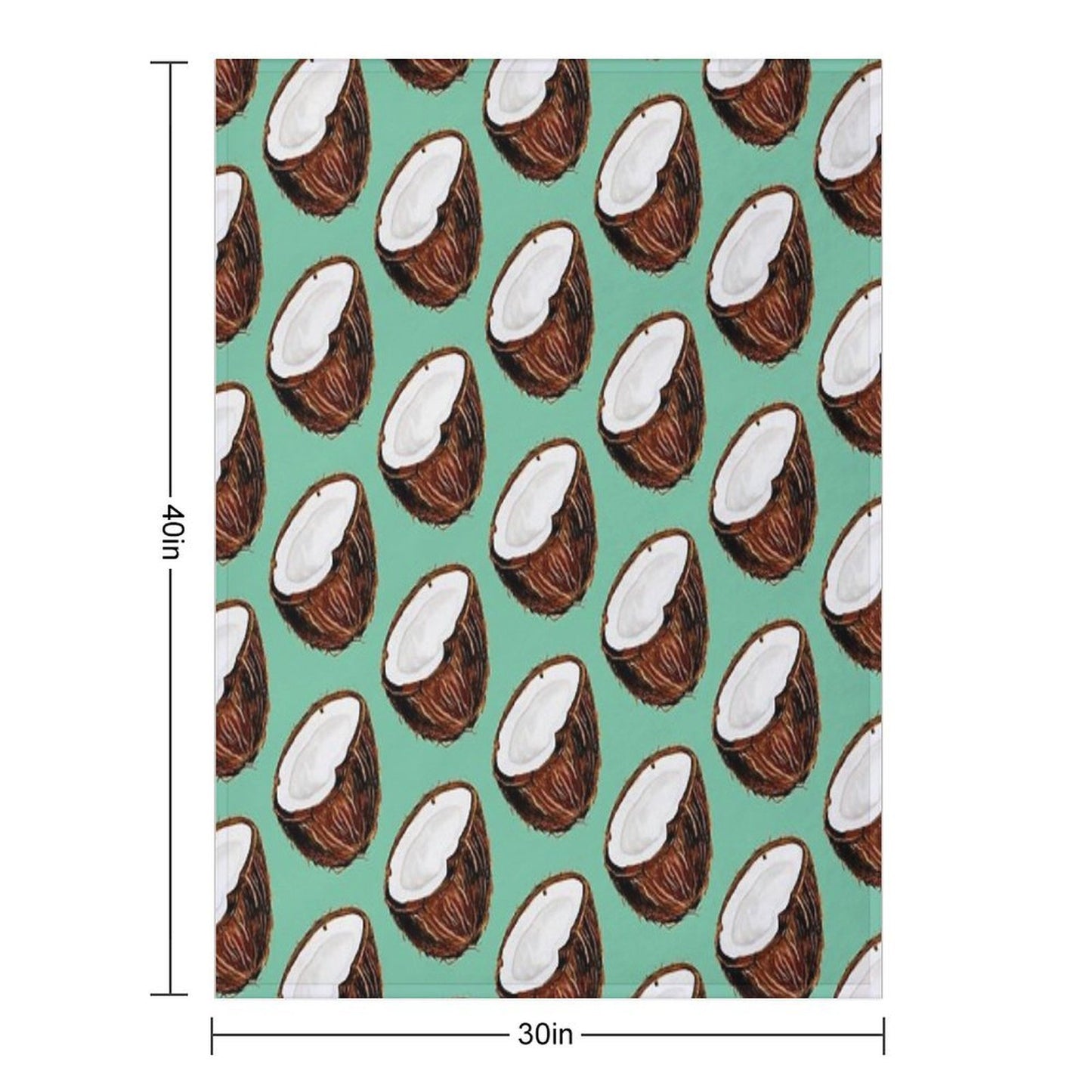 Coconut Pattern - Teal Throw Blanket