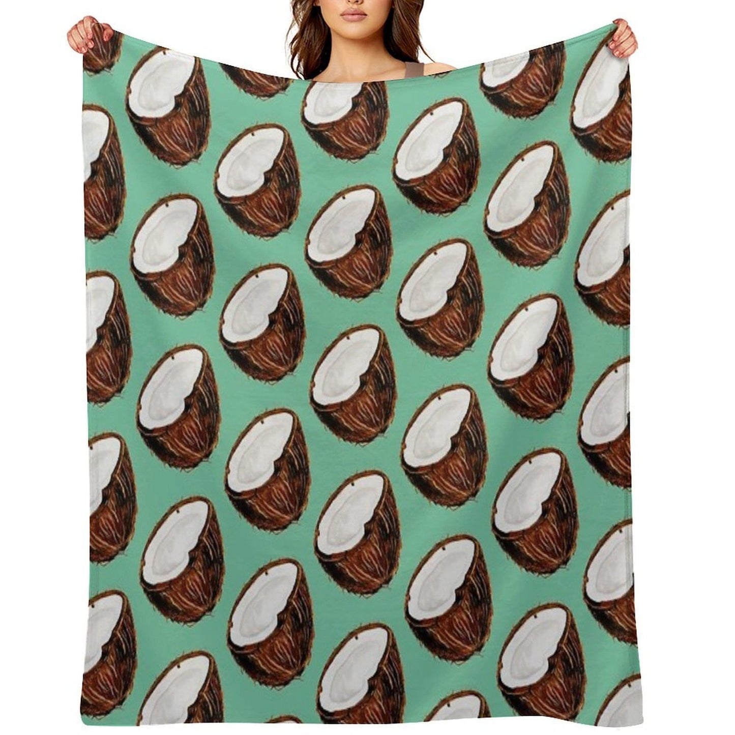 Coconut Pattern - Teal Throw Blanket