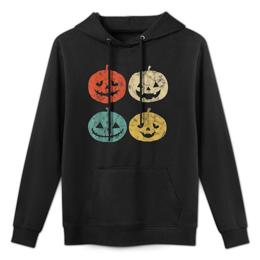 Vintage Pumpkin Retro Jack-O-Lantern Pumpkin Halloween Layering Staple Hoodie