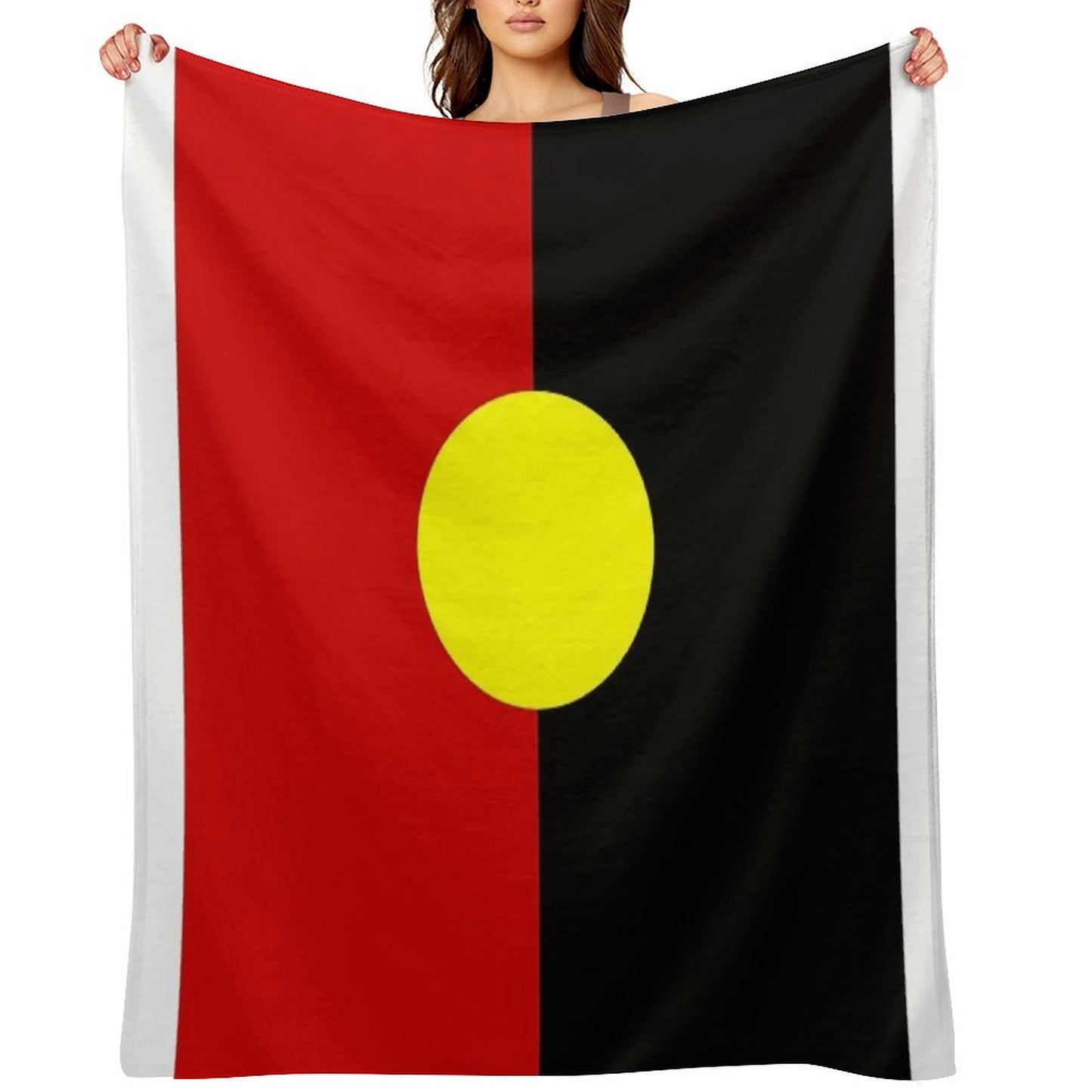 Australian Aboriginal Flag Throw Blanket
