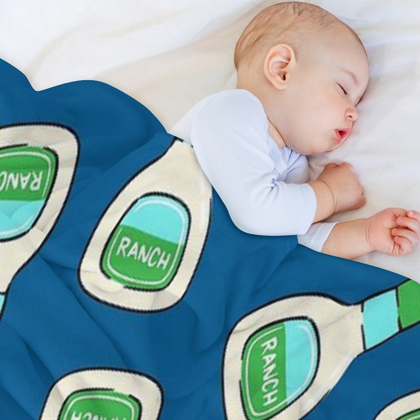 Ranch - Salad Dressing Bottle (blue) Throw Blanket