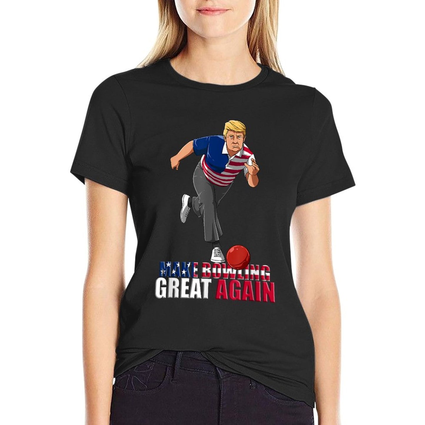 Make Bowling Great Again - Funny Trump Bowling Gift T-Shirt