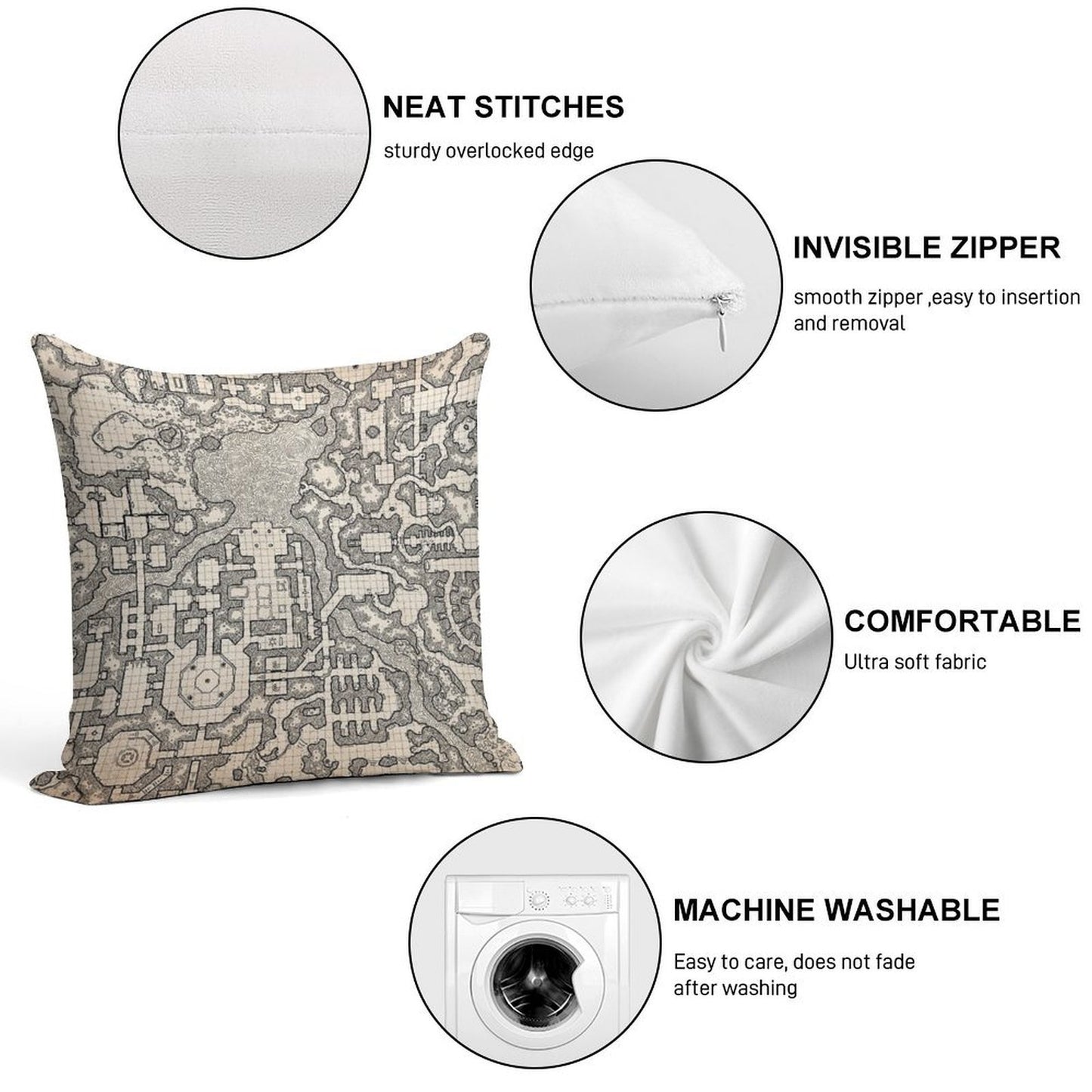 The Winter Tombs - A Massive Dungeon Complex by Dyson Logos Soft Reinforced Edging Throw Pillow