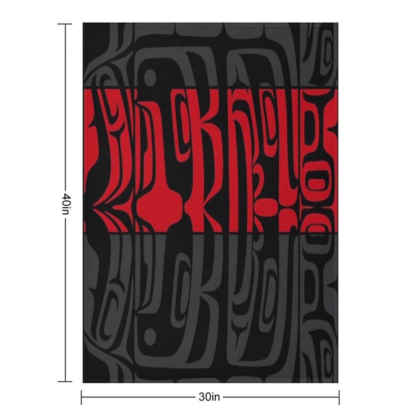 Bentwood Box - Red, Black, Grey Throw Blanket