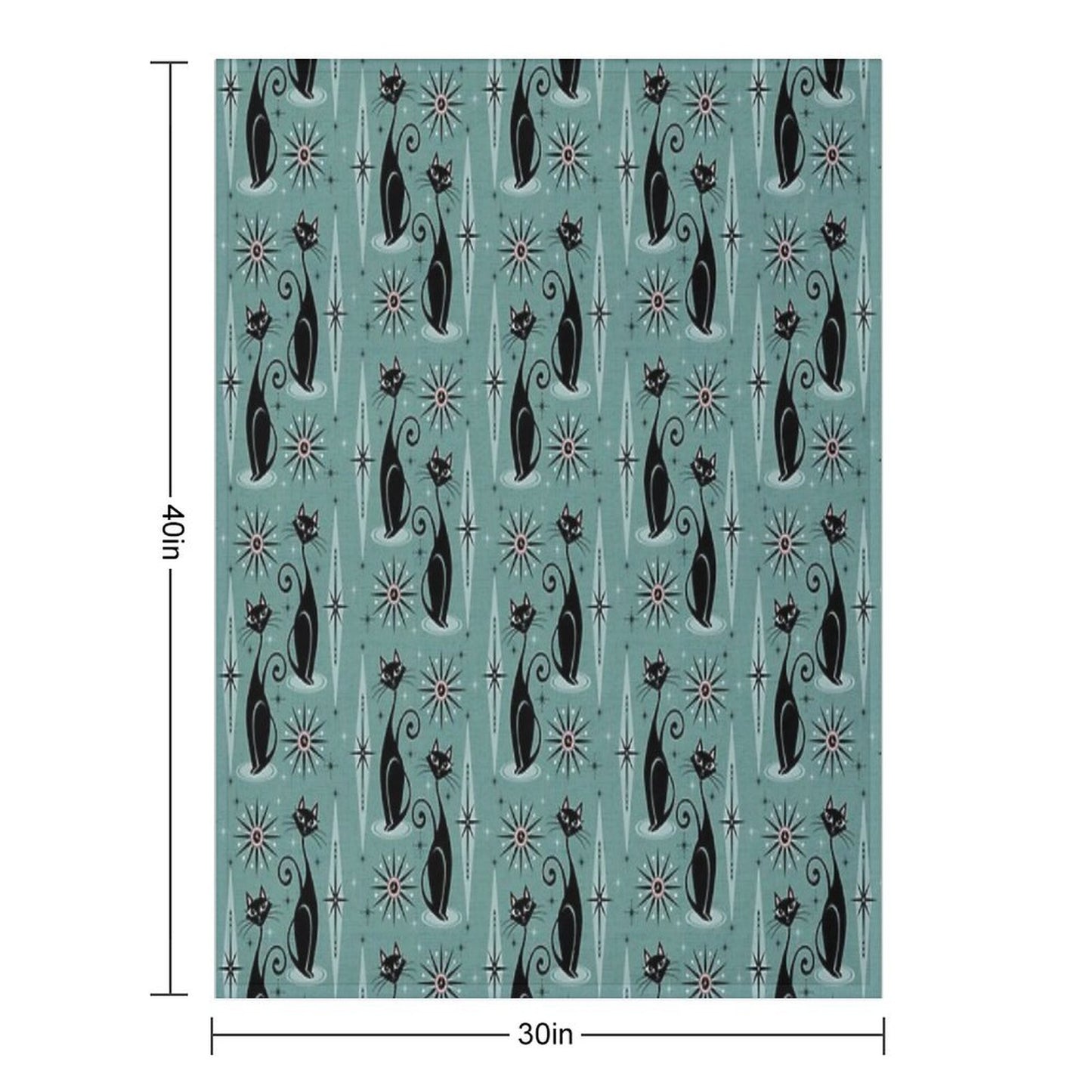 Mid Century Cats And Clocks III Throw Blanket