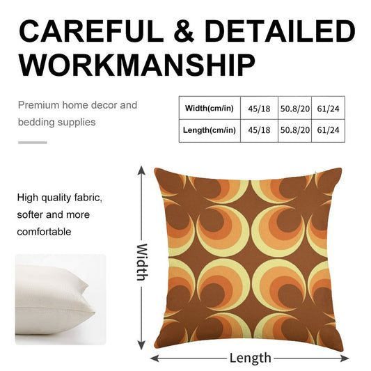 70's Retro 2 Starburst Linen Throw Pillow Cover