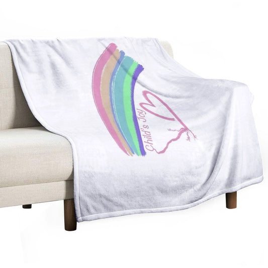 Child's Joy - Colorful Rainbow And Heart Throw Blanket