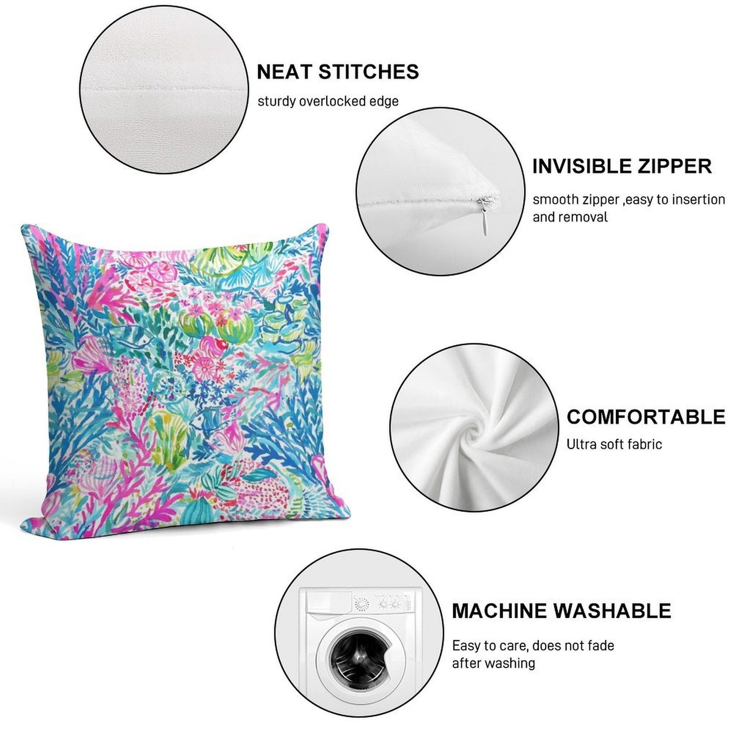 Summer Lily Ocean Holidays Soft Gift Ready Throw Pillow