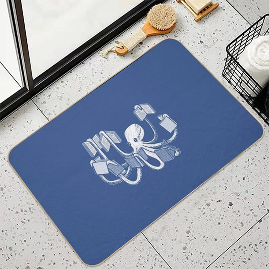 Armed With Knowledge (dark Blue Version) Bath Mat