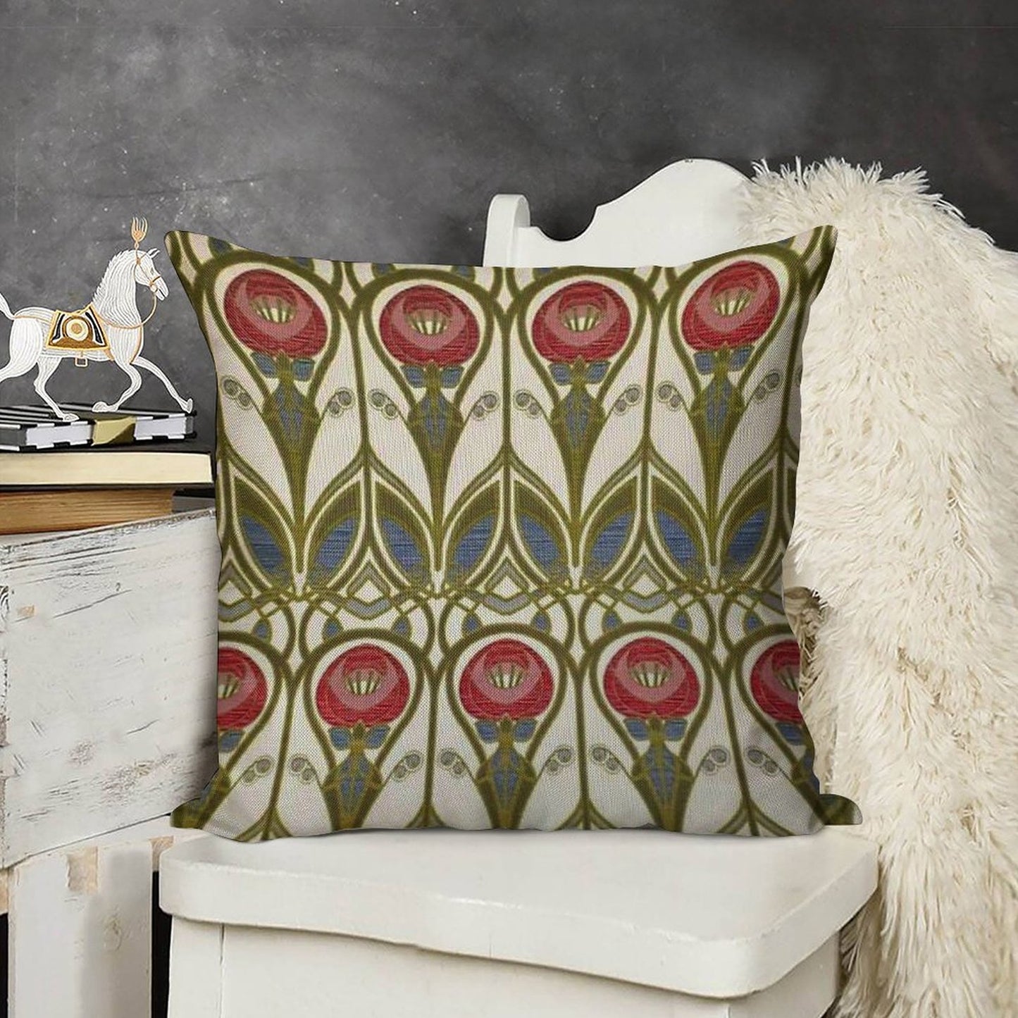 Charles Rennie Mackintosh Design Linen Throw Pillow Cover