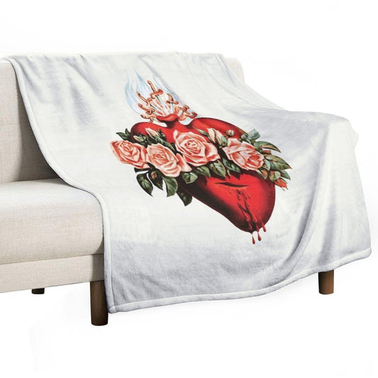 Immaculate Heart of Mary Vintage Throw Blanket
