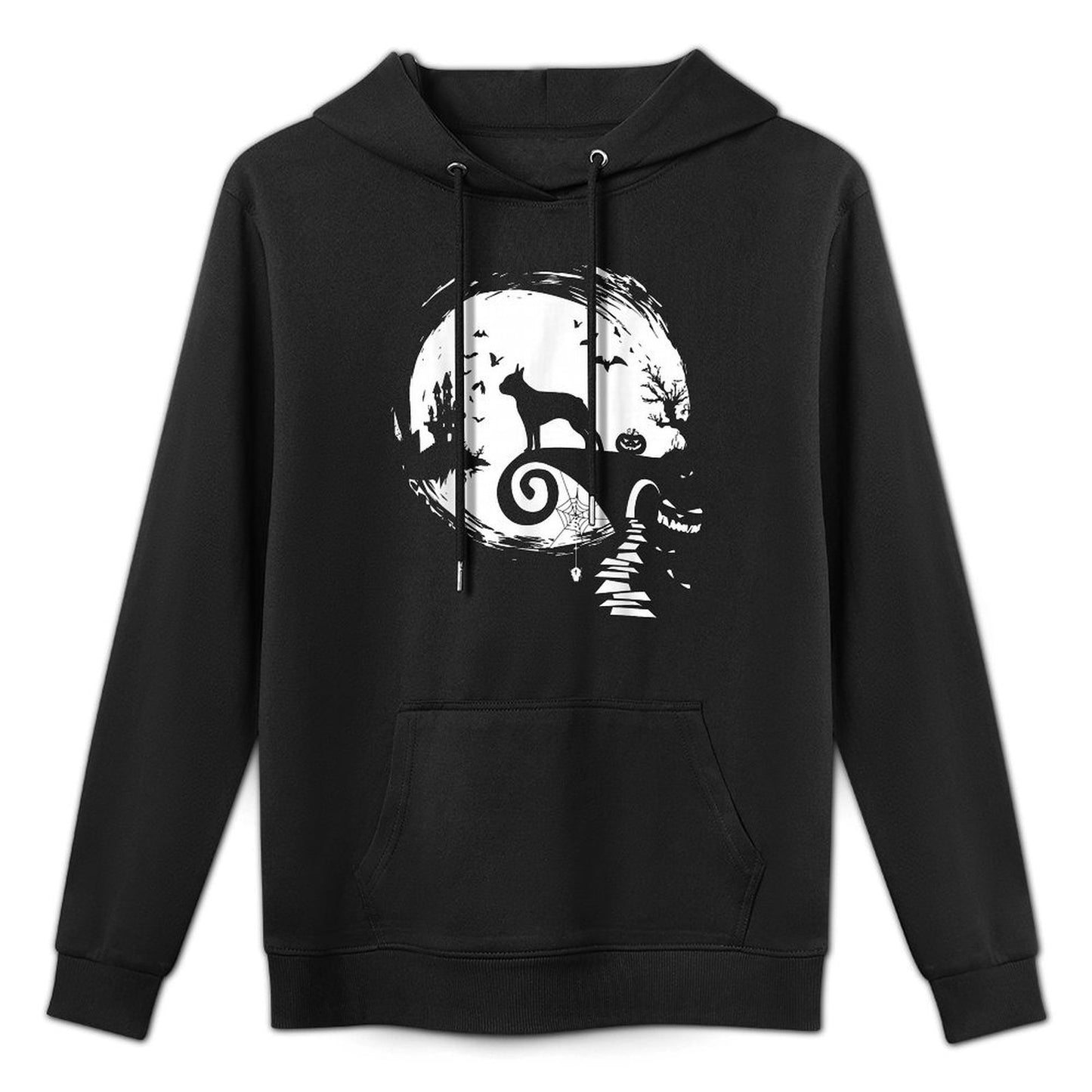 Boston Terrier And Moon Halloween Costume Dog Lover Funny Versatile Streetwear Hoodie