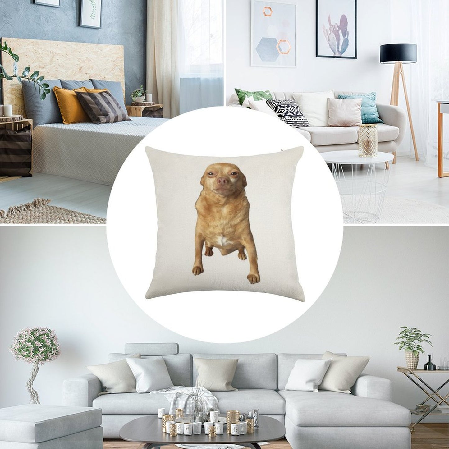 Mighty Mouse Linen Throw Pillow Cover