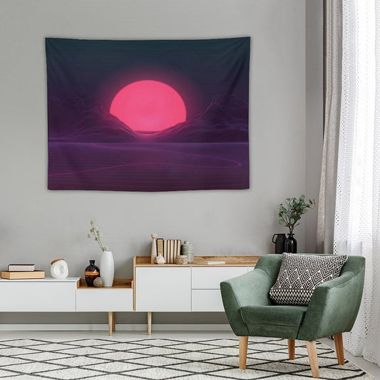 Neon Sunset Tapestry