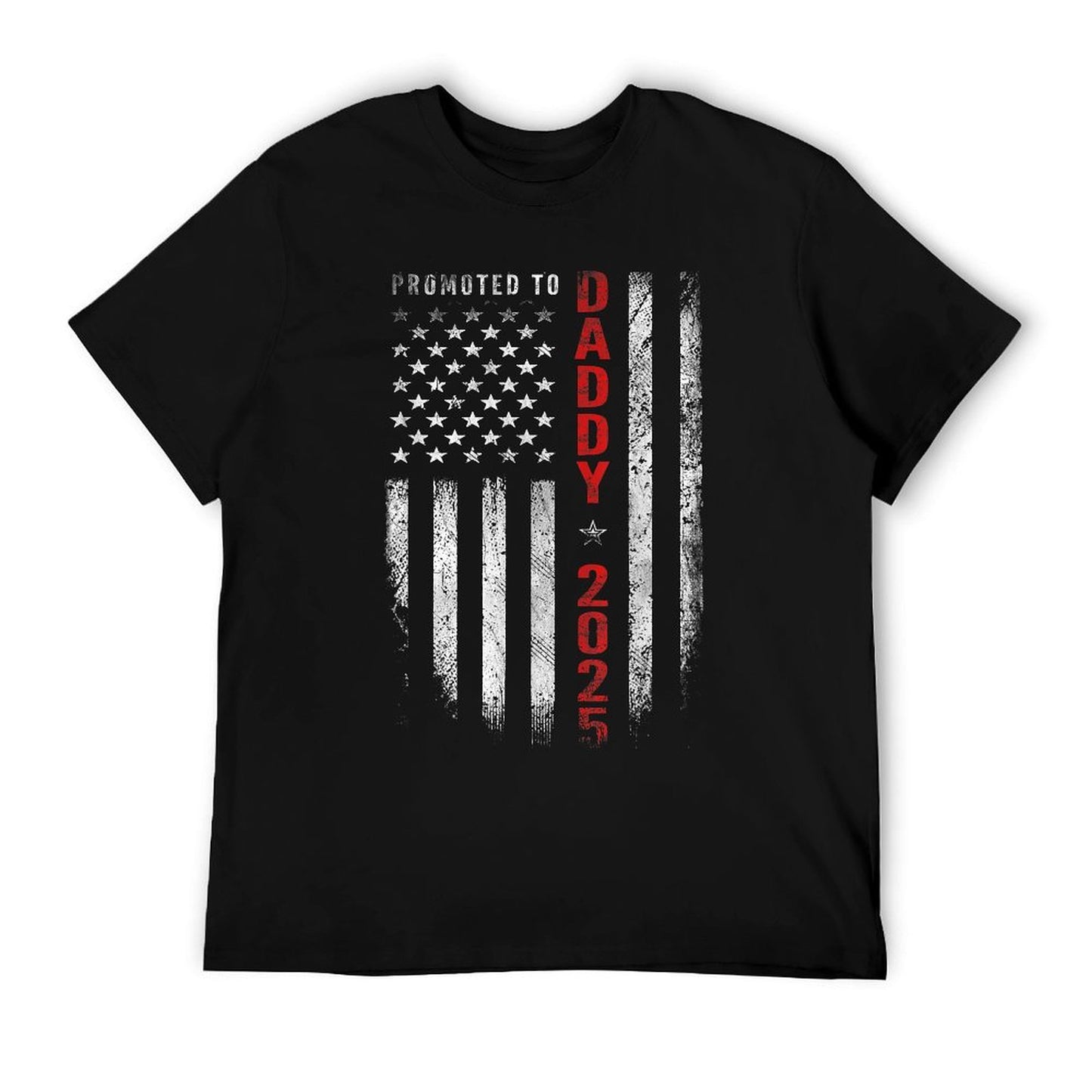 Patriotic Mens Promoted To Daddy Est 2025 First Time Dad T-Shirt