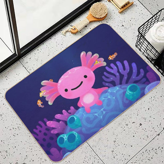Coral Axolotl Bath Mat