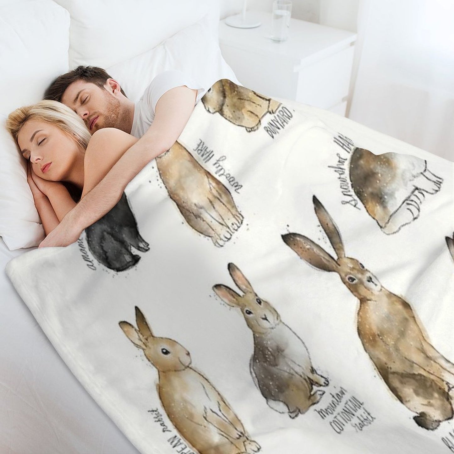Rabbits & Hares Throw Blanket