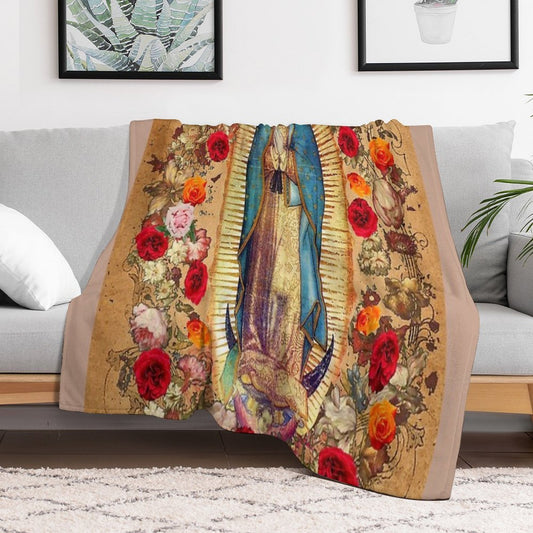Our Lady of Guadalupe Virgin Mary Catholic Mexico Throw Blanket