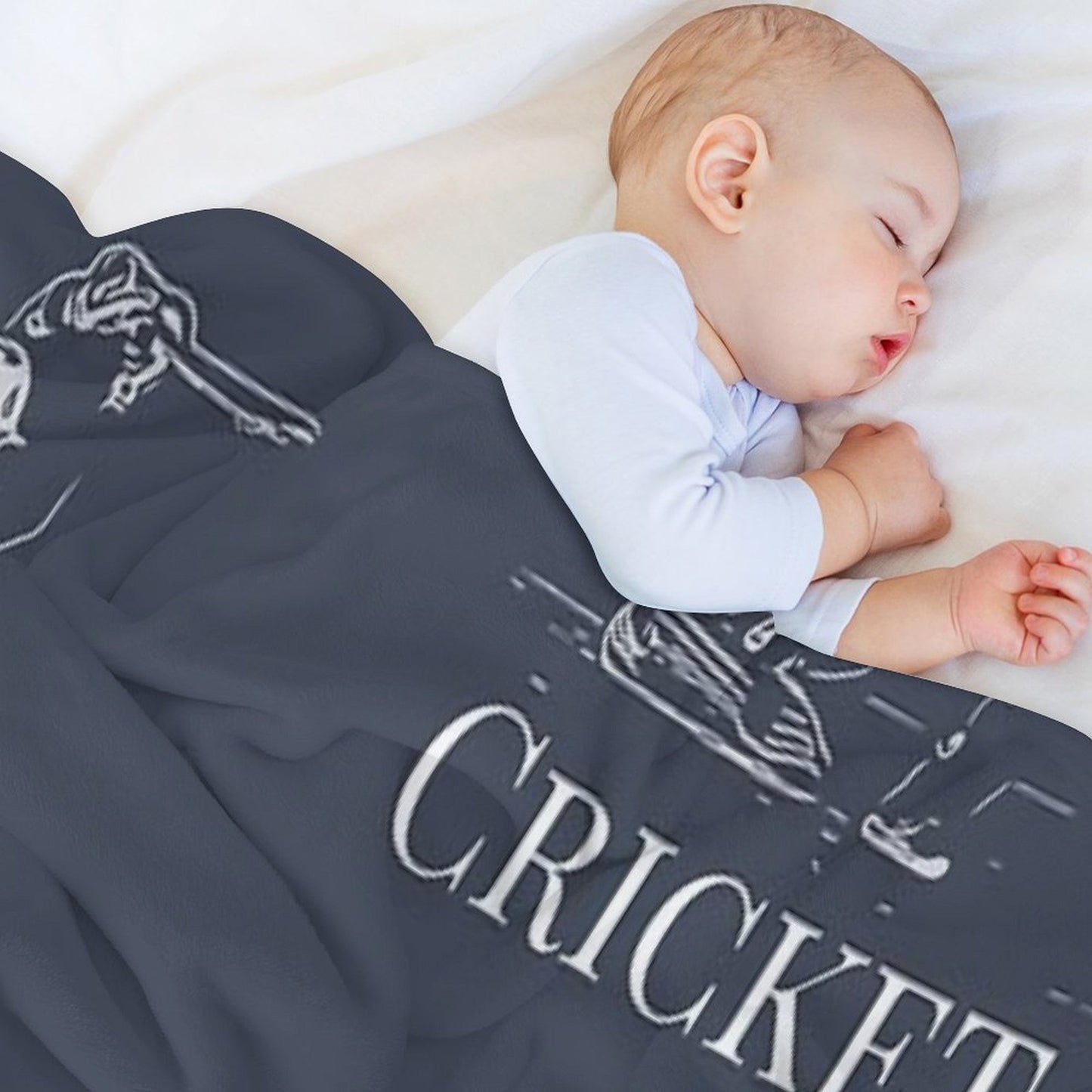 Cricket Batsman Cricketer Design Logo Style Throw Blanket