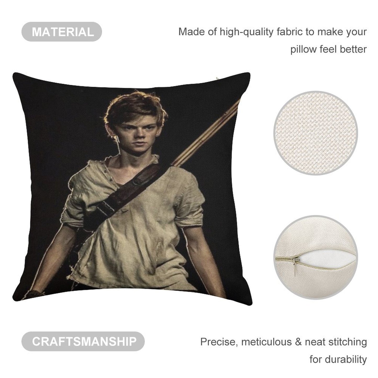 The Maze Runner - Newt 2 Linen Throw Pillow Cover