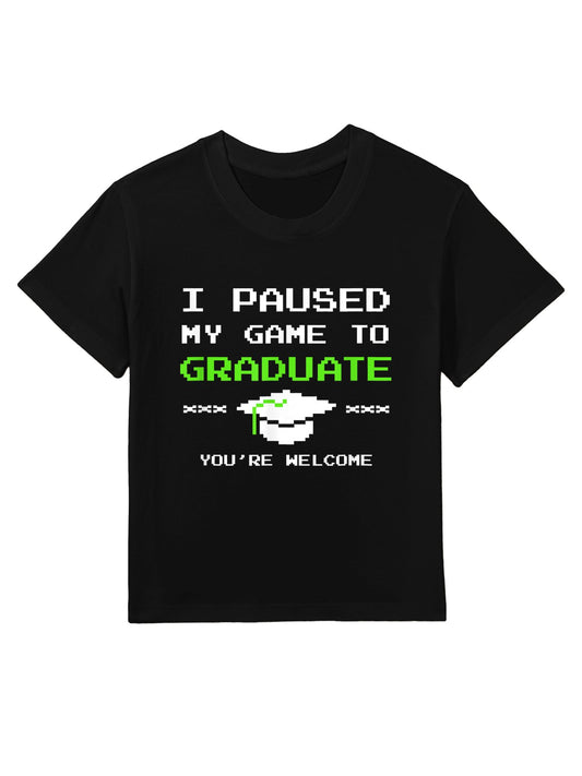 I Paused My Game to Graduate Funny Gamer Graduation Kids T-Shirt