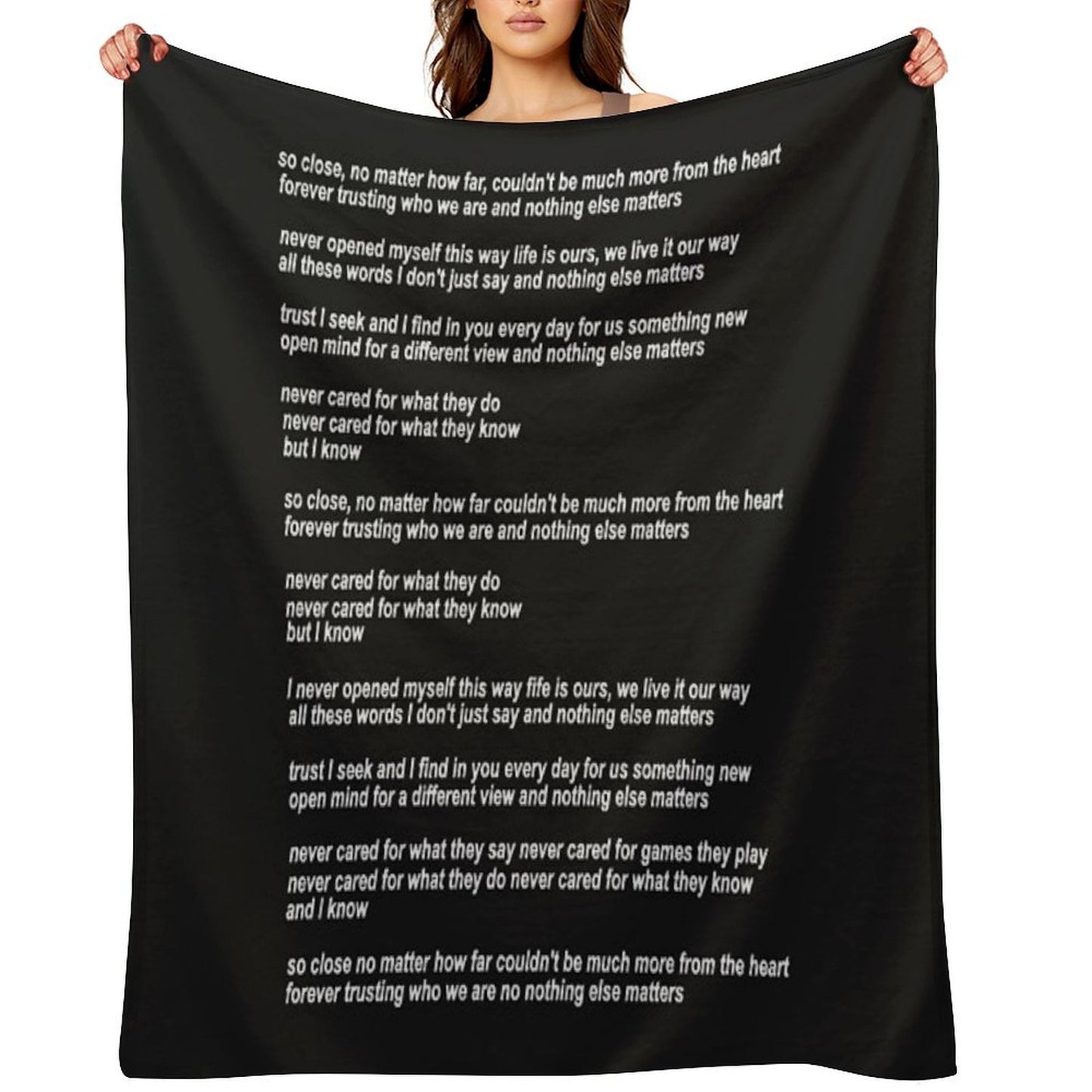 Metallica Nothing Else Matters Song Lyrics Throw Blanket