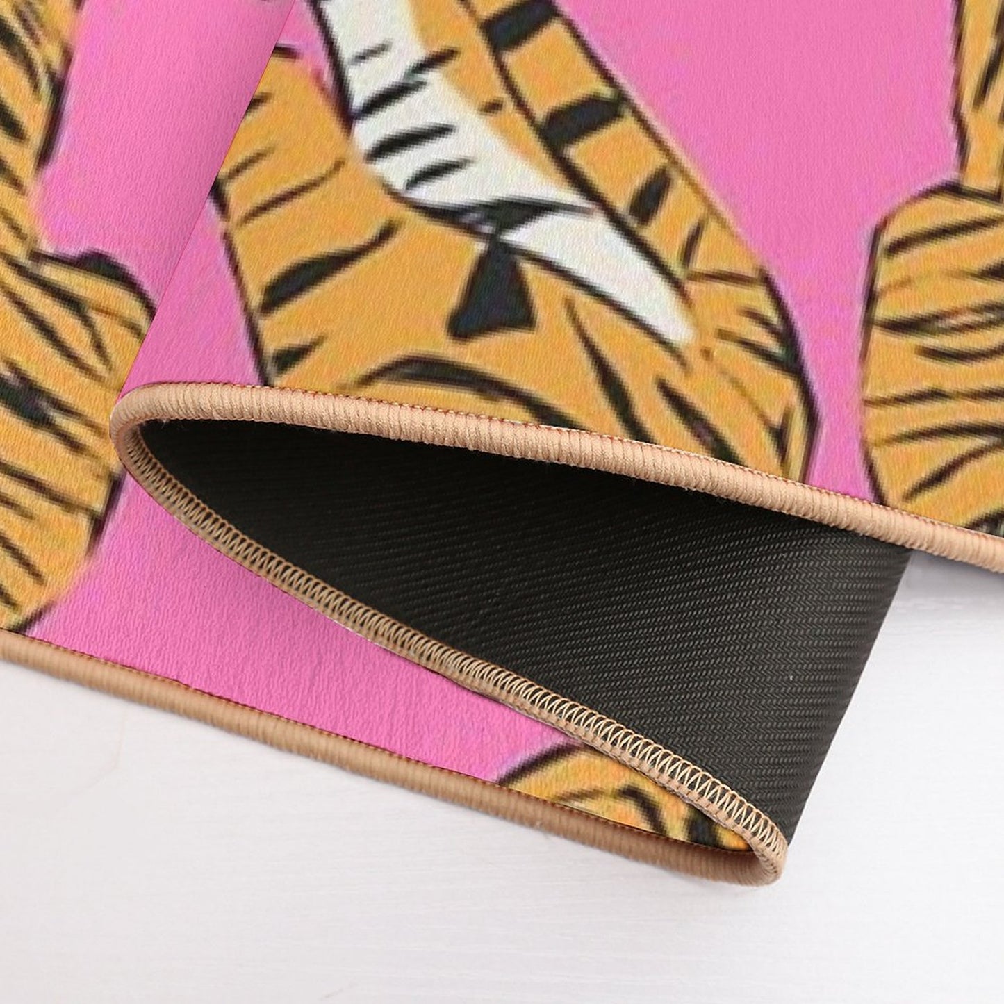 Pink Tiger Repeating Print- Preppy Modern Contemporary Bath Mat