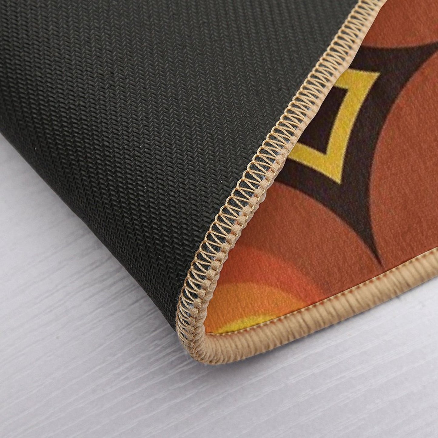 1970s Orange Mid-Century Modern Circle 2 Bath Mat