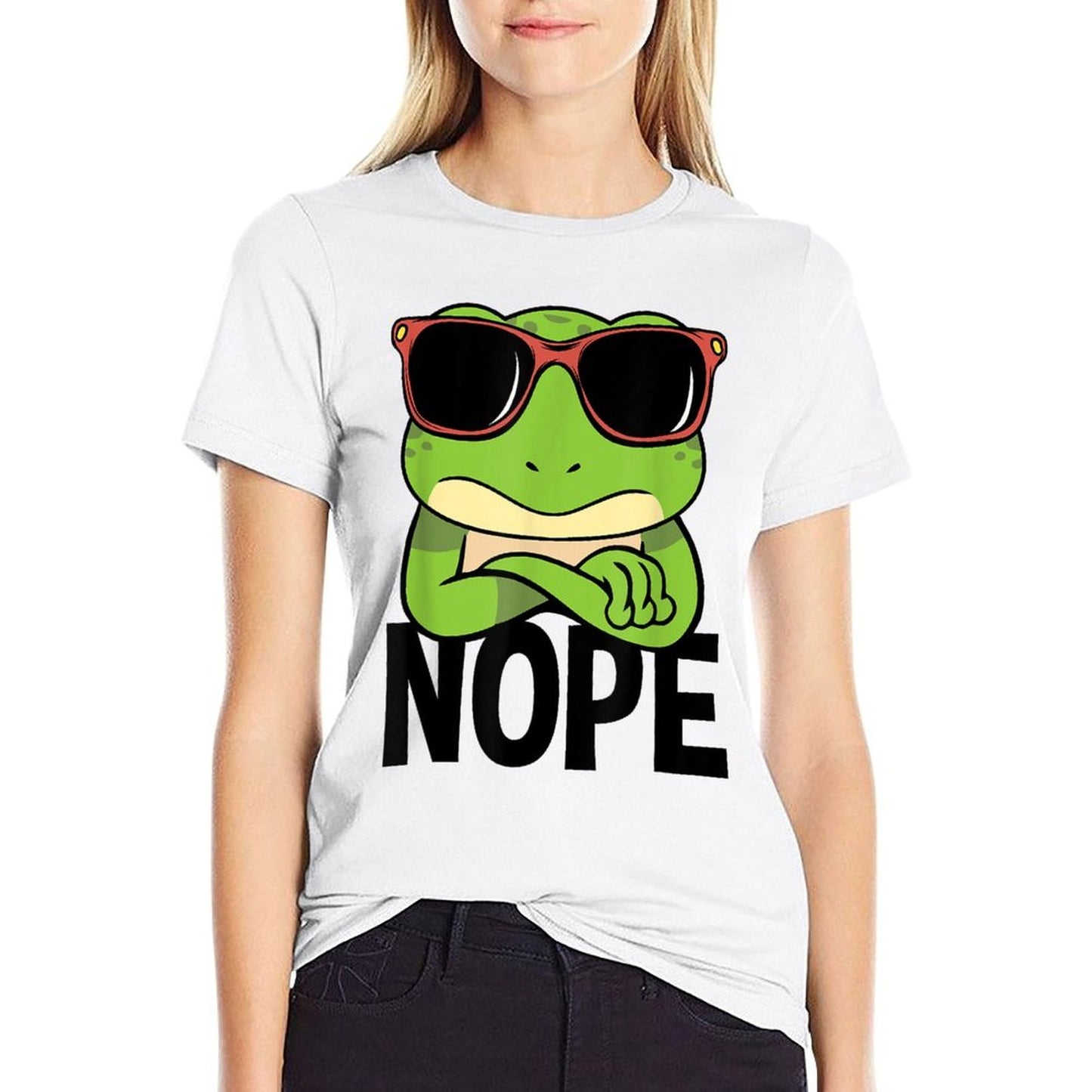 Nope Frog Nope Simple Nope Funny Statement Easy-care T-Shirt