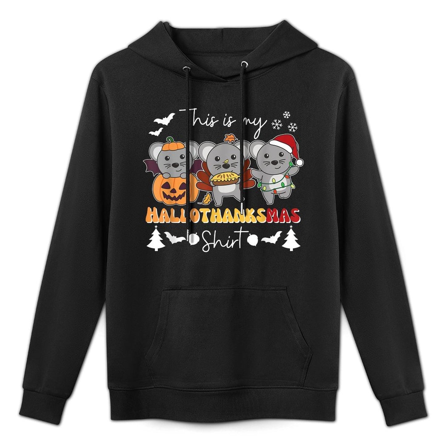 Mouse Christmas Halloween This Is My Hallothanksmas All-Day Comfort Hoodie