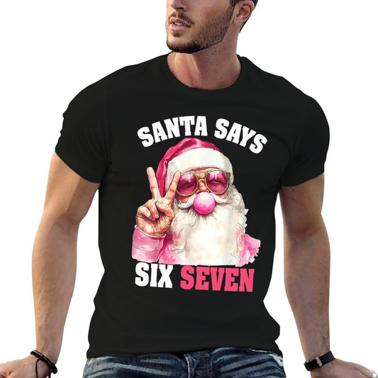 Funny Santa Says Six Seven Christmas 67 Meme Xmas Boys Girls Moisture-wicking T-Shirt