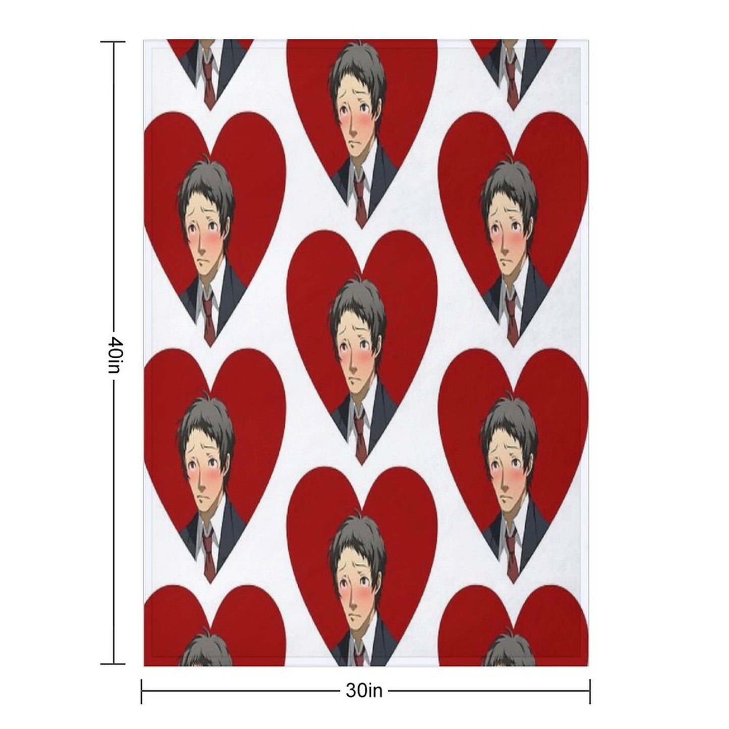 Tohru Adachi Portrait (Blushing Heart) Throw Blanket