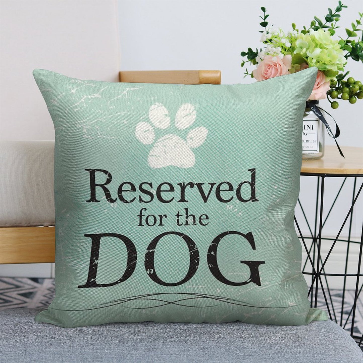 Reserved for The Dog Linen Throw Pillow Cover
