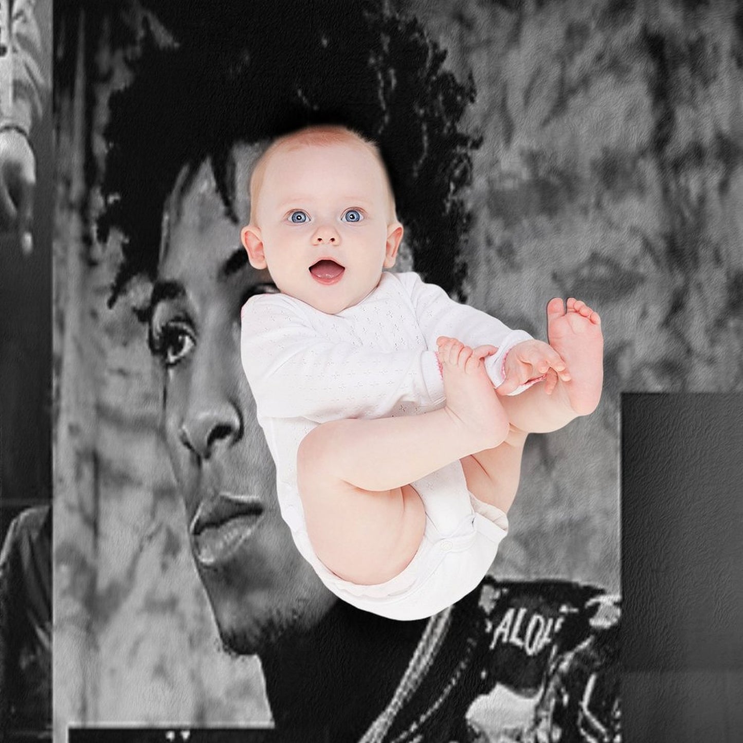 Youngboy B&W Never Broke Again Collage Throw Blanket