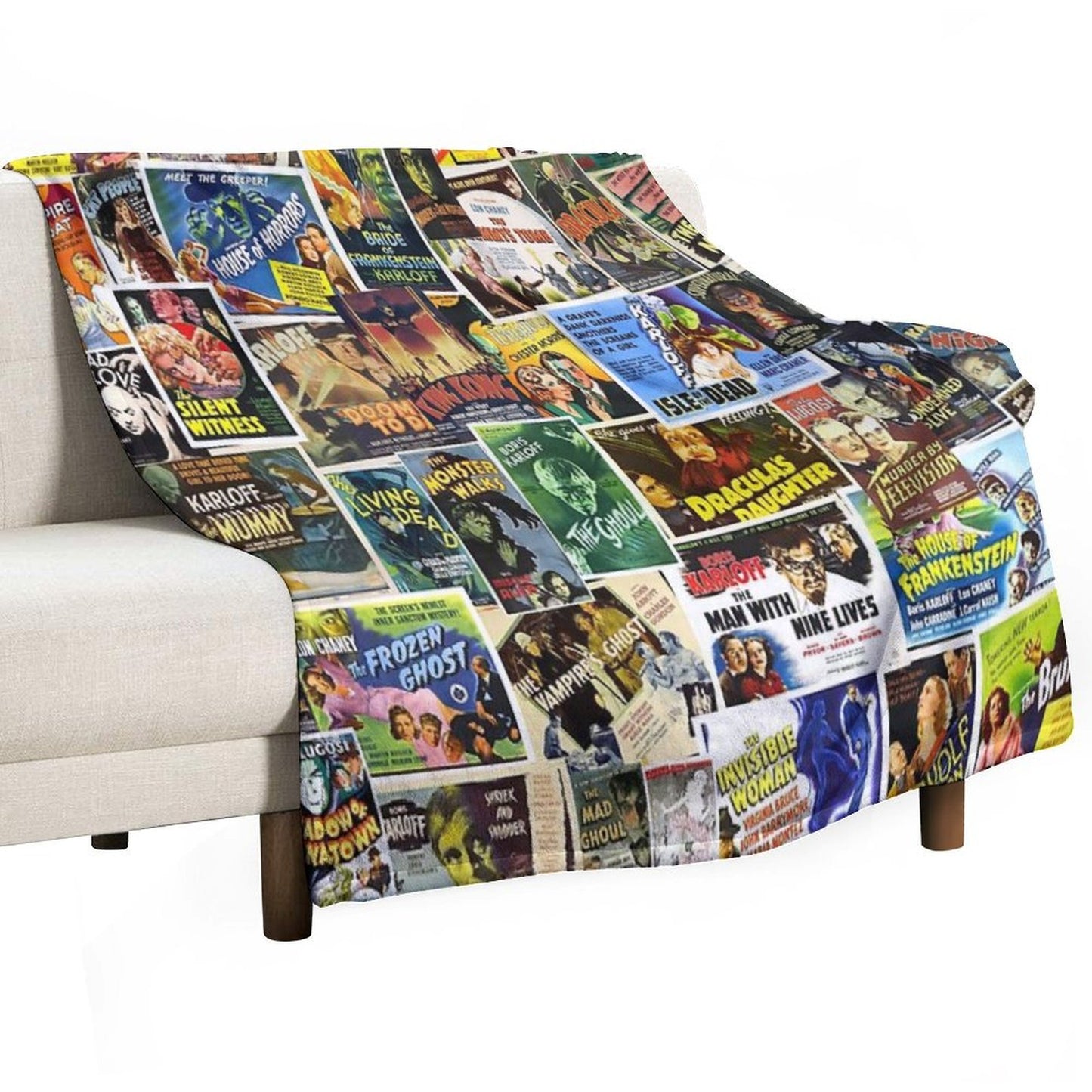 Vintage Horror Throw Blanket