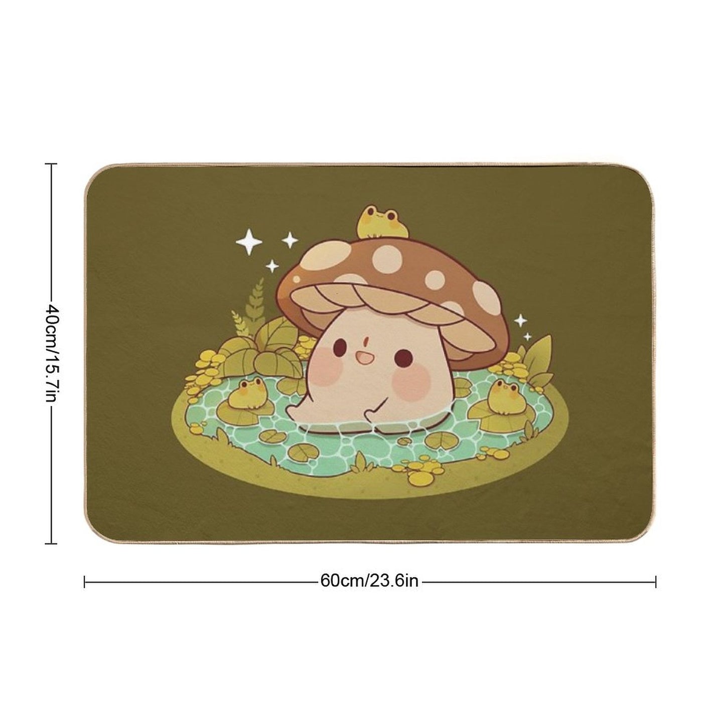 Cute Mushroom in A Frog Pond Bath Mat