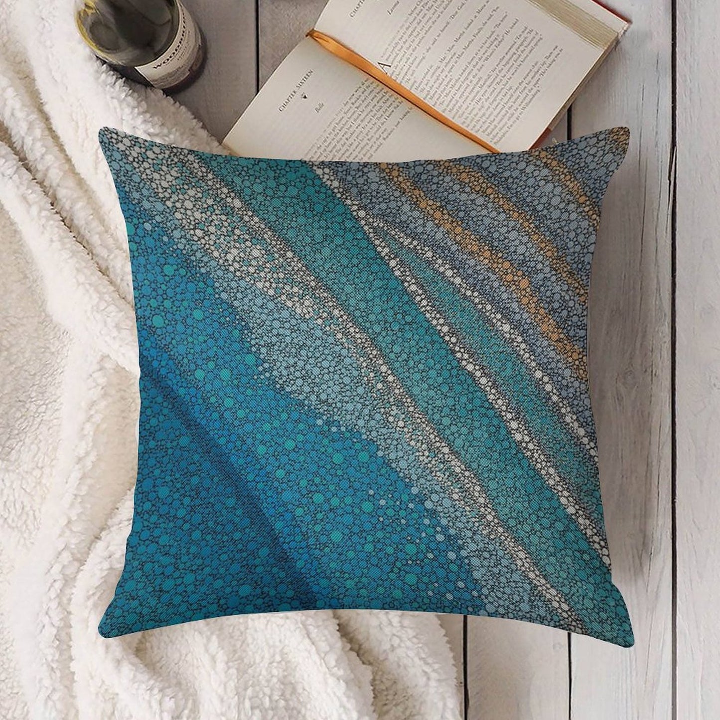 With The Tides Linen Throw Pillow Cover