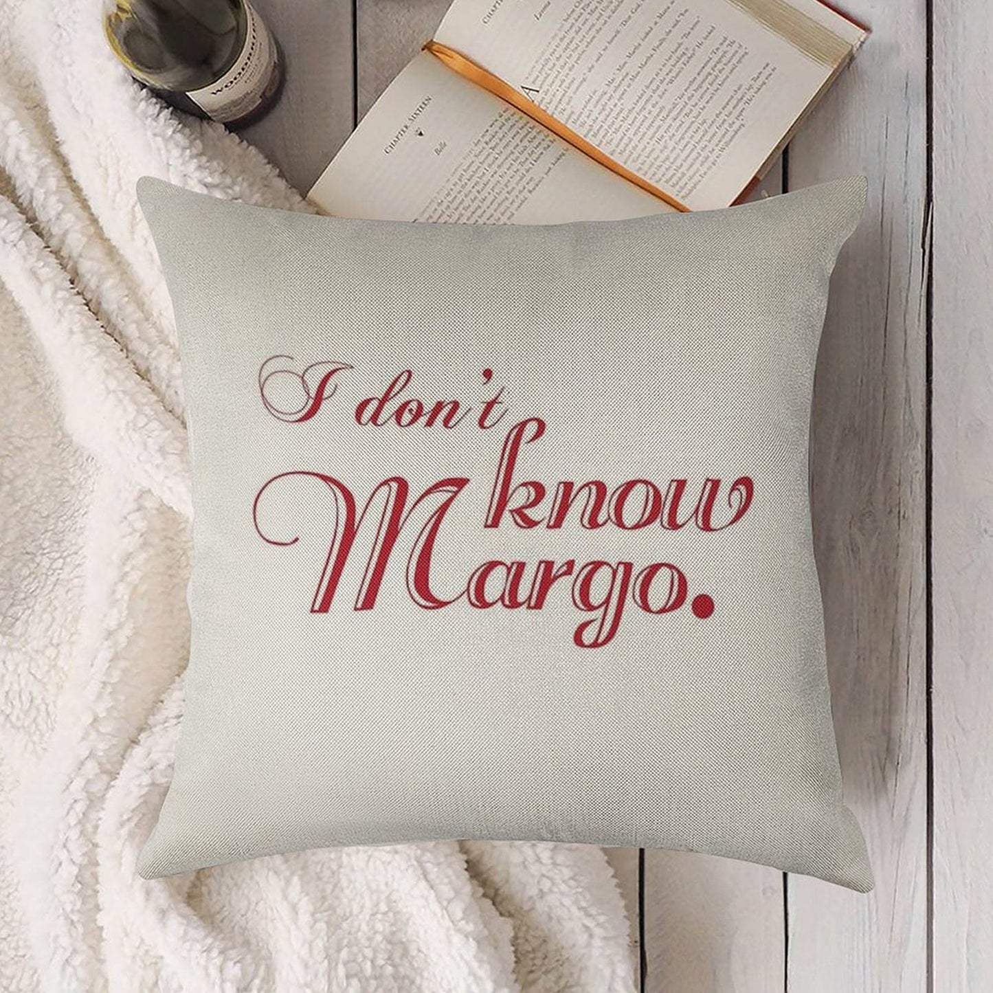 I Don't Know Margo (Matching Todd Also Available) Linen Throw Pillow Cover